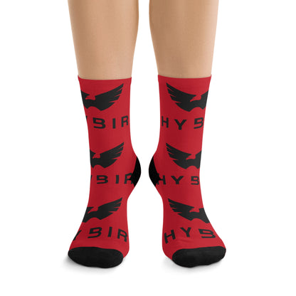 Red Recycled Poly Socks