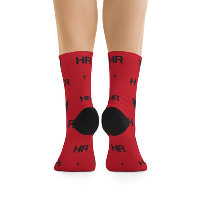 Red Recycled Poly Socks